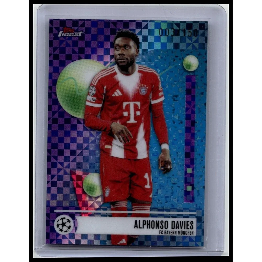 2025-26 Finest UEFA Alphonso Davies #91 Purple Checkerboard #/150